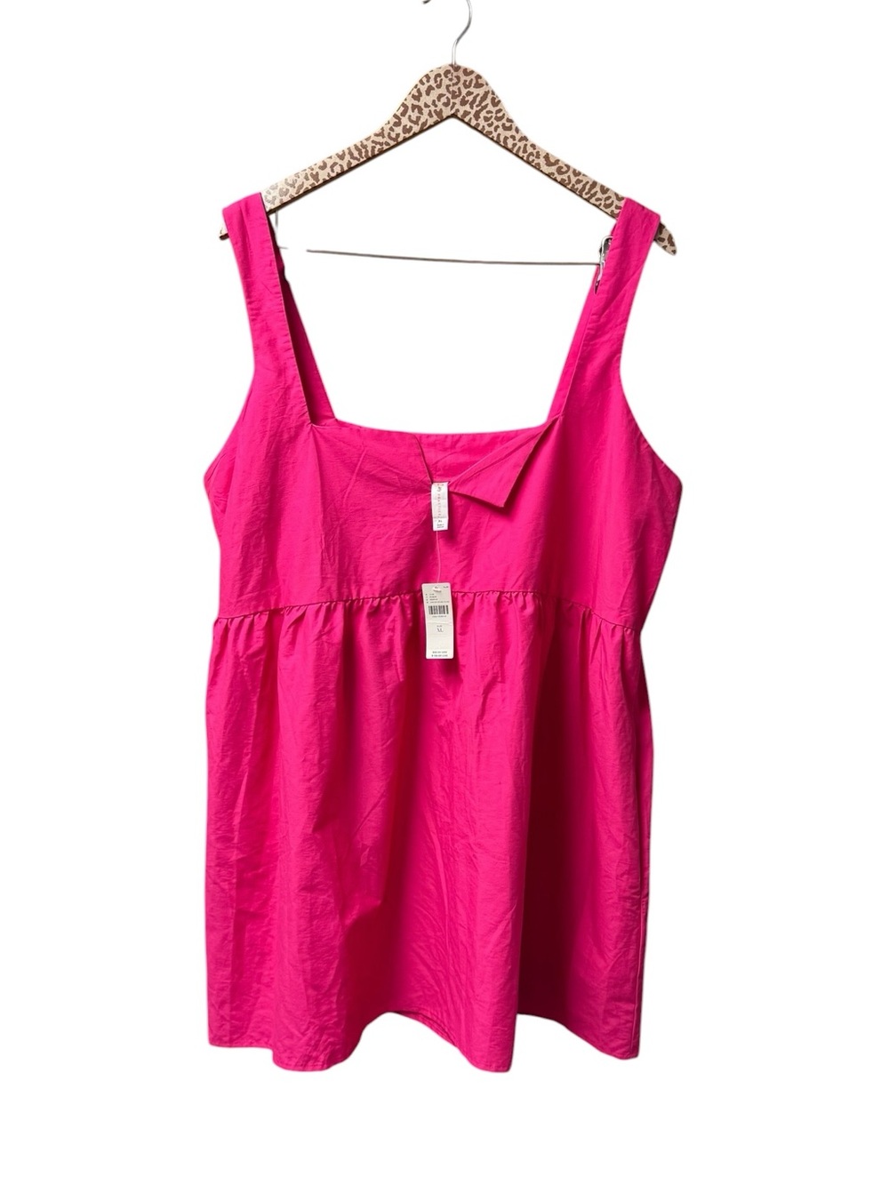 Anthropologie Daily Practice Sleeveless Split-Neck Mini Dress Hot Pink XL NEW - Picture 2 of 14